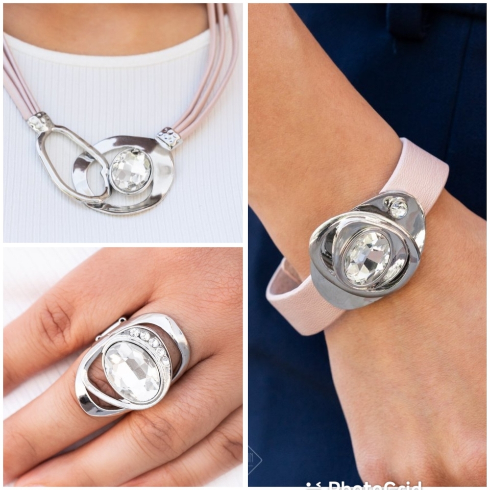 Pink rhinestone set